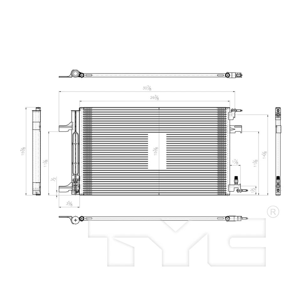 Chevrolet Malibu Limited 2016 2,5 L aire acondicionado condensador TYC 573DX35 Foto 4 de 4