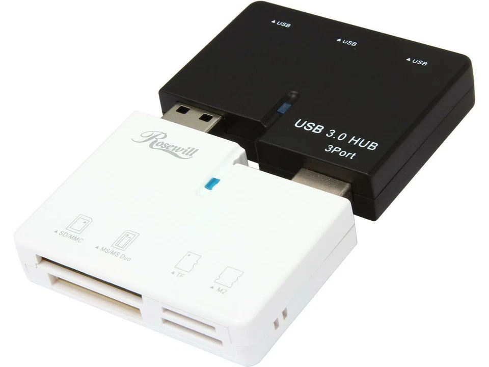 SD Card Reader 7-in-1, 3-Port USB 3.0 Hub with 4 Memory Card Reader Windows/Mac - Image 3 of 4