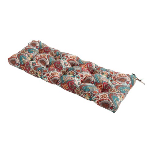Heather Gray 51 x 18 in. Outdoor Reversible Tufted Bench Cushion - Picture 10 of 24