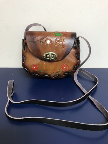 Mano Vintage labrada de Cuero Cartera Bandolera Bolso Bolso De Bohemia |  eBay