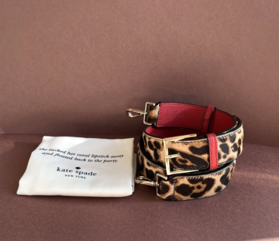 Kate Spade Animal Print Leather Guitar Strap Belt NEW WITH  display picture 2