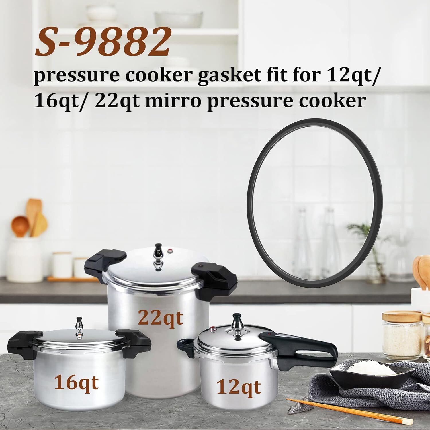 2 Pack Pressure Canner Gasket, S9882 Replacement Mirro Pressure Cooker