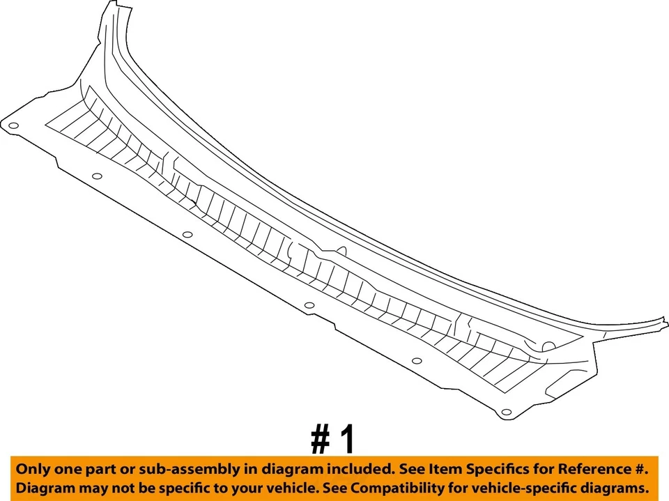 FORD OEM 13-19 Police Interceptor Sedan Cowl Cowl-Cowl Grille DG1Z5402228B - Image 2 of 2