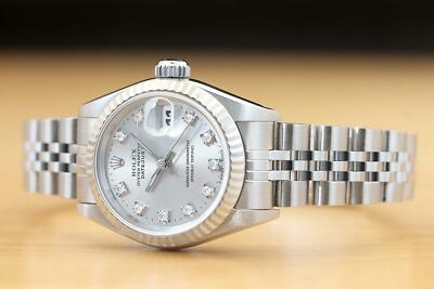 ROLEX LADIES DATEJUST 69174 FACTORY DIAMOND DIAL 18K GOLD STEEL