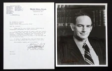 Vintage SENATOR J BENNETT JOHNSTON Original SIGNED AUTOGRAPH Photo / LOUISIANA