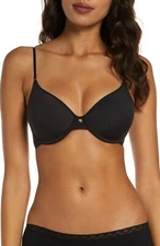 Natori Understated Underwire Black T-Shirt Bra L16219 Size 32C