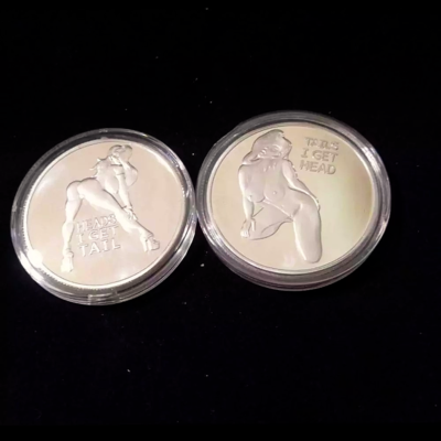 #ad #ad Tails I Get Head Sexy Heads Tails Challenger Coin SHIPPED FROM USA $9.95