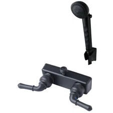 RV/Motorhome Shower Faucet Valve Diverter with Hand Held Shower Black Finish