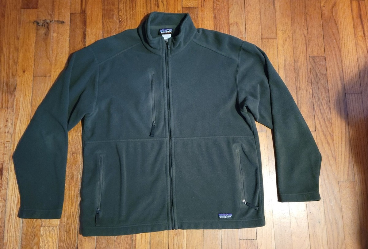 Patagonia Full Zip Synchilla Fleece Jacket NBC Olympics Forest Green Size  Large