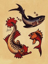 Sailor Jerry Tattoo Art 14 x 11 Photo Print