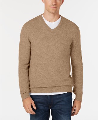 Club Room Men/'s Amethyst Purple Heather 100/% Cashmere V-Neck Pullover Sweater