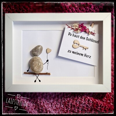 Steinbild ''Schwester''   ''Schlüssel zum Glück'' handmade Geschenk personalisiert