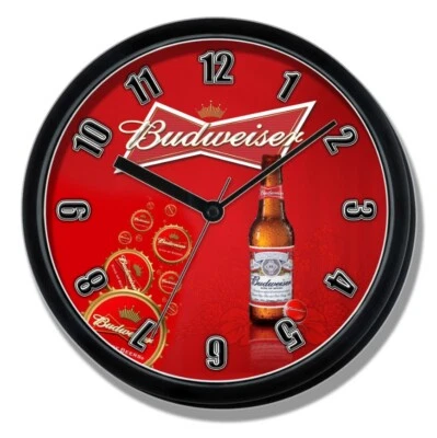 Budweiser logo wall clock NEW 22cm diameter great gift