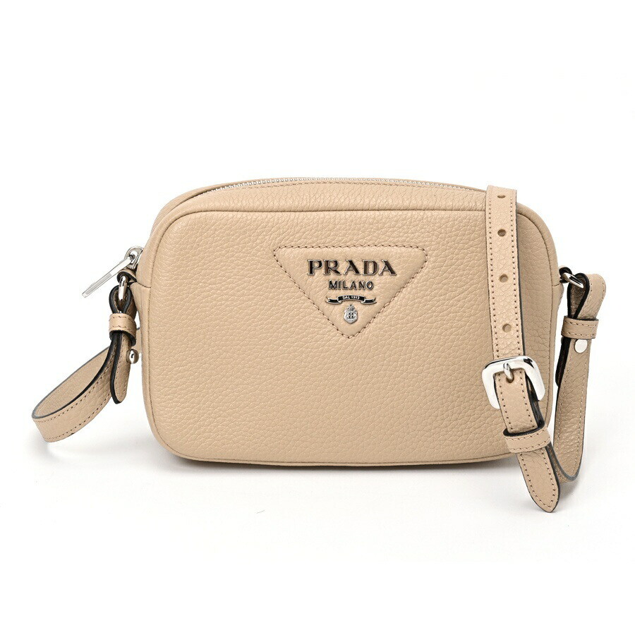 ★PRADA★ Prada 1BC127 2DKV F0002 Vitello Dino Shoulder Bag Prada Vitello Dino Shoulder Bag Black Leather 2Vh165
