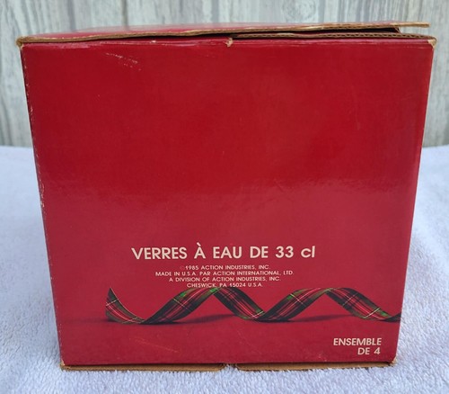 SET 4 BICCHIERI DA BEVANDA VINTAGE ANNI 80 CHRISTMAS BY CARLTON 11 OZ SCATOLA ORIGINALE - Foto 15 di 16