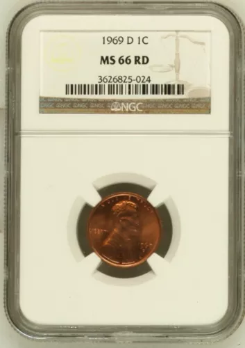 1969 D Lincoln Cent NGC MS 66 RD