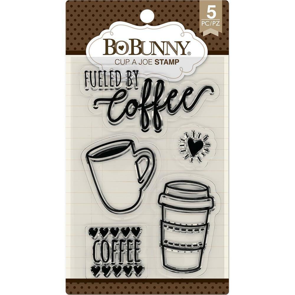 New BO BUNNY RUBBER STAMP clear cling set CUP OF JOE COFFEE free usa ship