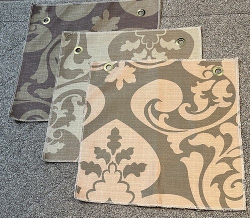 Lot of 3 Bella Fabric Samples Remnants Parisian Blush Amethyst Green Crafts - Picture 1 of 20