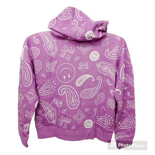 Justice Girls Happy Face Purple Hoodie Short Set-7/8 - Picture 4 of 6