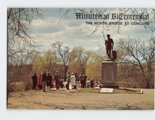 Postcard Minuteman Bicentennial The North Bridge At Concord Massachusetts USA