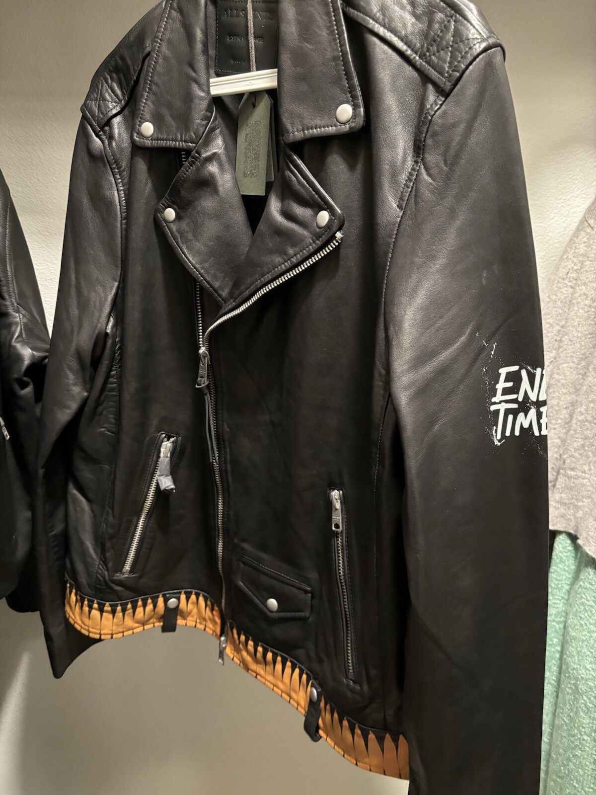 all saints One Of Kind Biker leather jacket xl image 4