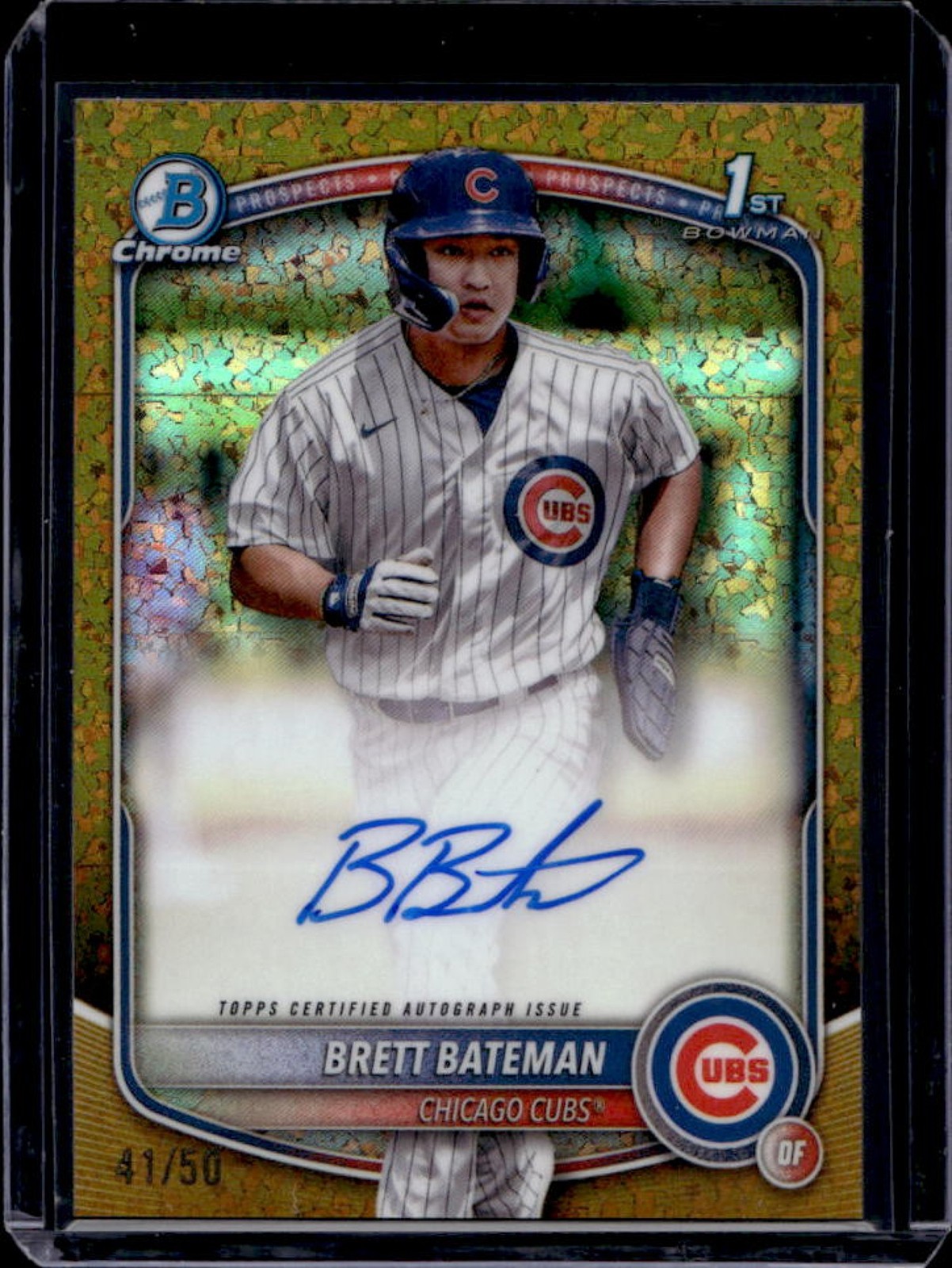 2025 Bowman Chrome Brett Bateman Auto Gold Mini Diamonds Refractor 1st #41/50