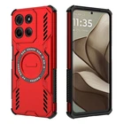 For Motorola Moto G17 , Shockproof 4 Airbags Magnetic Hybrid Armor Case Cover