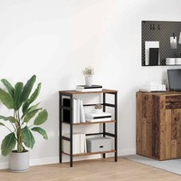 BüCherregal 2 Ebenen 60 X 29,5 X 81 Cm Holzwerkstoff Altholz