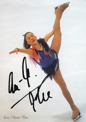 Eva Maria FITZE, Deutschland, dt. Meisterin1997 Eiskunstlauf, Original-Autogramm