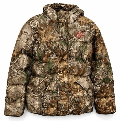 Realtree Mens Large Insulated Hunting Jacket Hooded Camo Zip Snap