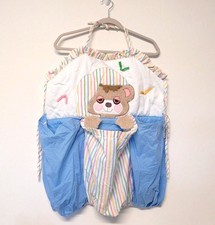 Vtg SLEEPY TEDDY Beddy 1982 Baby Morgan 3 Section Laundry Hanging Decor Nursery