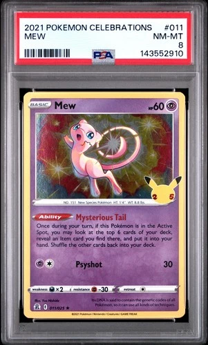 2021 POKEMON CELEBRATIONS #011 MEW PSA 8