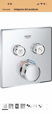 GROHE Chrome Square Rain Shower Thermostatic Wall Mount Faucet System
