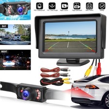 4.3" LCD Monitor Car Camera Rear View Backup Parking Reverse Kit w/ Night Vision