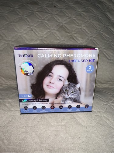 Image showcasing TriOak Cat Calming Diffuser Kit Feline Anxiety Relief Pheromone Kit 2 ...