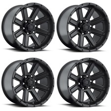 Set 4 17 Ultra 195sb Crusher Satin Black 17x9 Wheels 6x5.5 -12mm Truck Suv Rims