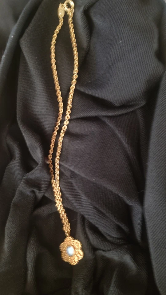 Julie Vos Pacific Blue Crystal Statement Necklace & Flower Pendant 24k Plate  - Image 2 of 4