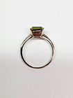 SIMPLE 14k White Gold Synthetic Yellowish Green Spinel Solitaire Rings Sz 7.25 — photo 8