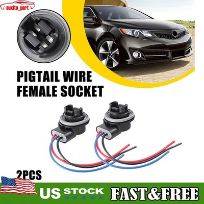 Universal Pigtail Wire Female Socket 3157 S Two Harness Front Turn Signal Light