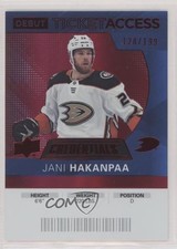 2021 Credentials 2020-21 Debut Ticket Access Red 128/199 Jani Hakanpaa #87 0z69