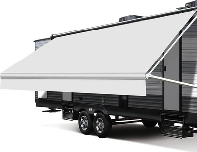 RV Awning Fabric Replacement, Upgraded 18.5oz Vinyl Camper White 