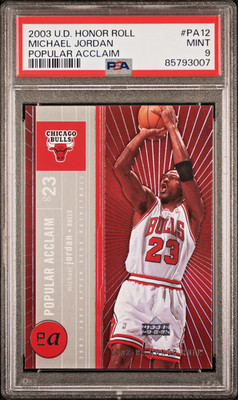 2003 UPPER DECK HONOR ROLL MICHAEL JORDAN P0PULAR ACCLAIM #PA12 PSA 9 MINT