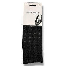 9 Nine West Womens Knee Hi Hosiery Trouser Socks Sz M/L 9-11 Black Print NEW A7