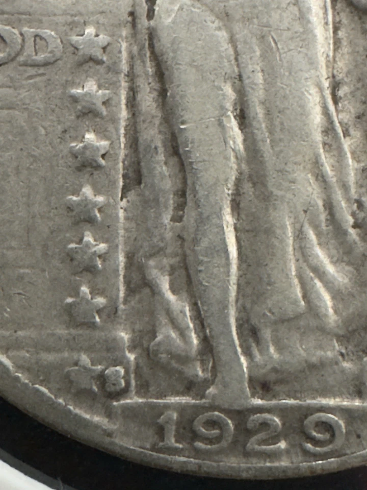1929-S Standing Liberty Quarter 25C Obverse Die Clash FS-401 Extra E Extra Star - Image 4 of 4