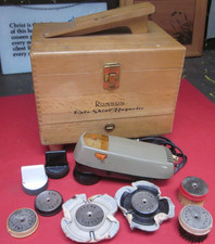 Ronson Roto-Shine Magnetic 2-speed shoe polisher w/ shoeshine box and kit