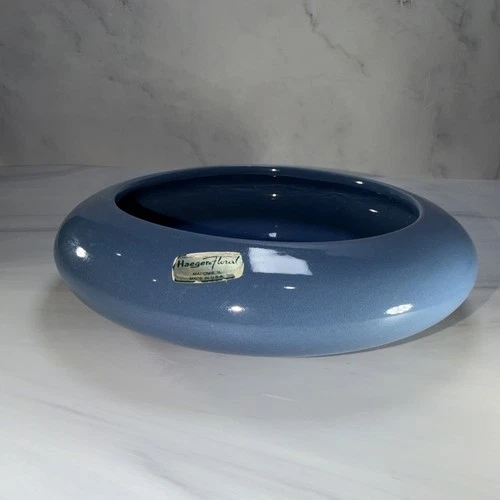 Vintage Haeger Low Profile Floral Vase Planter Bonsai Succulent MCM Blue