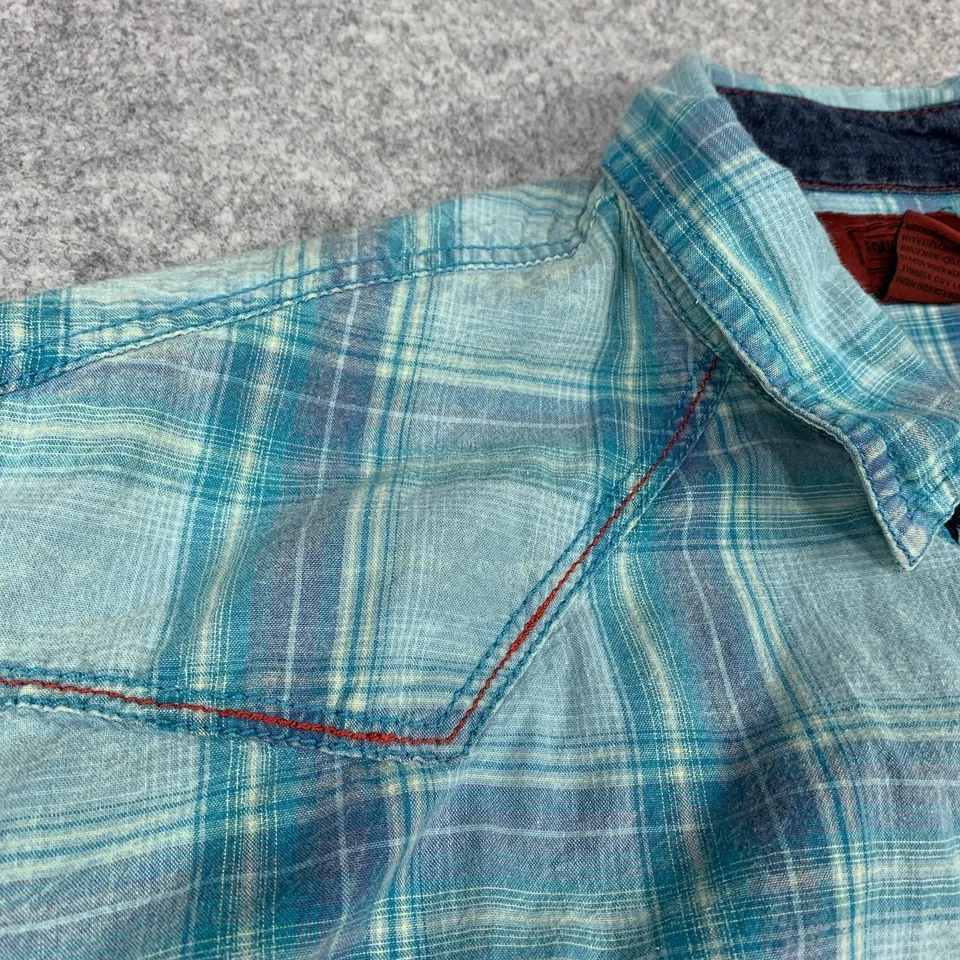 The Foundry Supply Co. Young Men's Size 2XL Pearl Snap Plaid Short Sleeve Shirt - Image 3 of 4