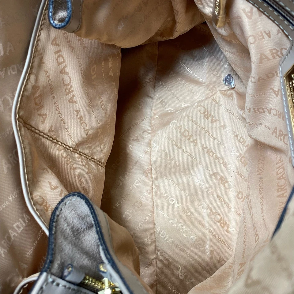 Arcadia Beige Floral Satchel Top Handle Bag - Image 4 of 4