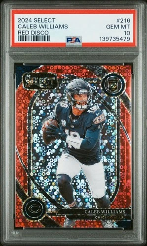 2024 PANINI SELECT RED DISCO #216 CALEB WILLIAMS ROOKIE RC 6/49 PSA 10