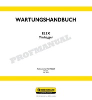 New Holland E25X Bagger Reparatur Werkstatthandbuch